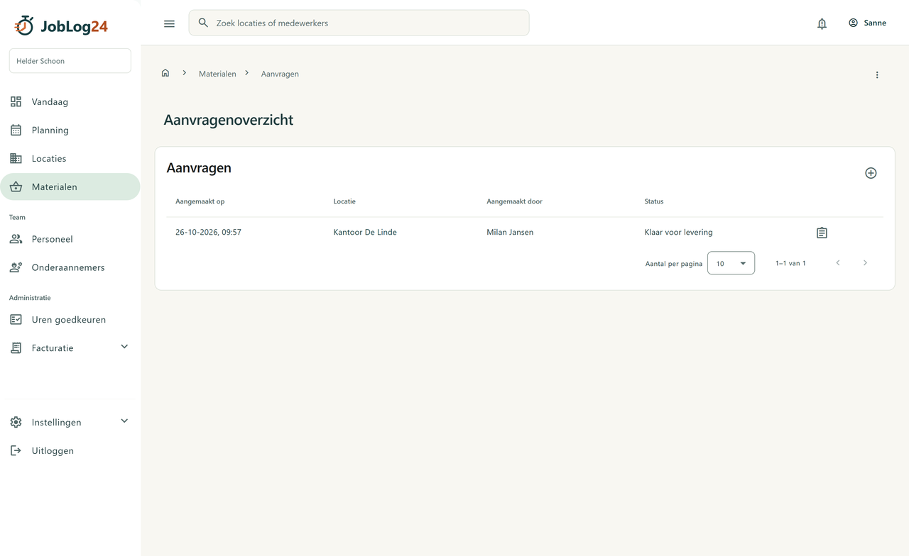 Materiaalaanvragen
